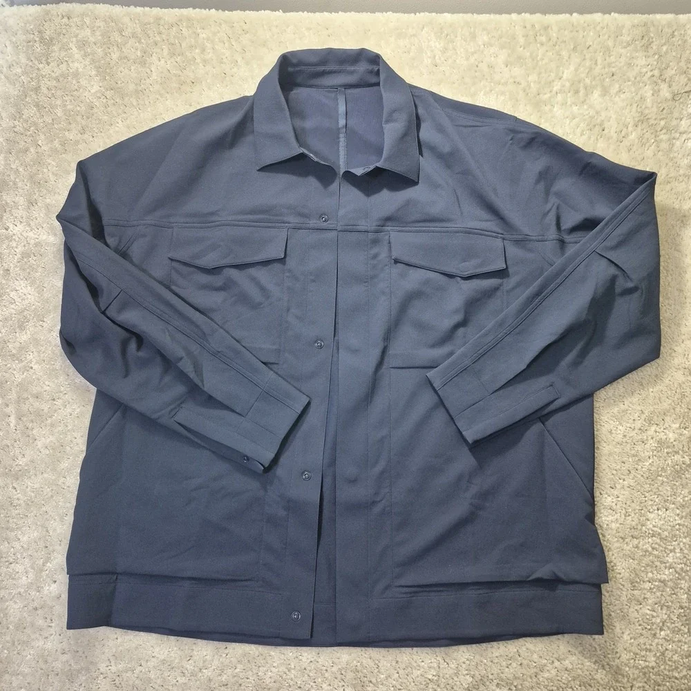 Lululemon Cargo Pocket Shirt Jacket Mens 2XL Snap Button Performance Vented Golf